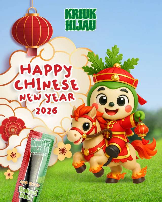 Katanya di Tahun Kuda Api,
rejeki lari kenceng.

Tapi di rumah,
yang bikin semua berhenti…
bunyi “kriuk” bareng.

Happy Chinese New Year 🐎🔥
dari Kriuk Hijau.